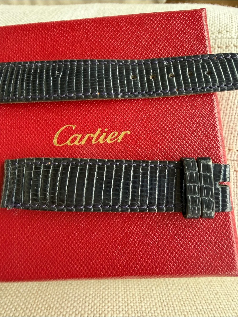 CARTIER watch replacement Lizard tank bands from Paris - Picture 5 of 9